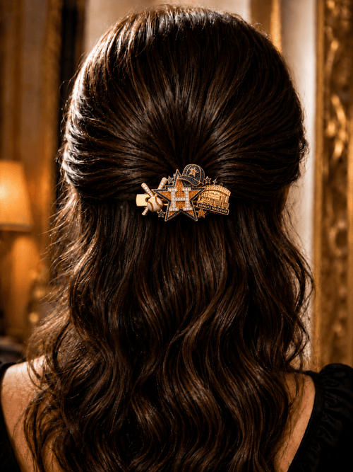 HTA Elegant Gold Hair Clip For Women BMD