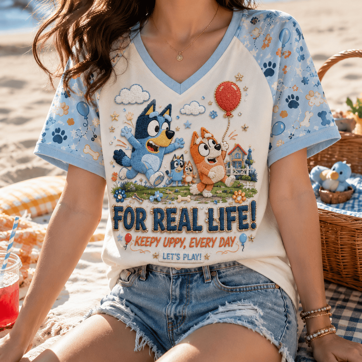 Premium BLU V-neck Shirt NTNA