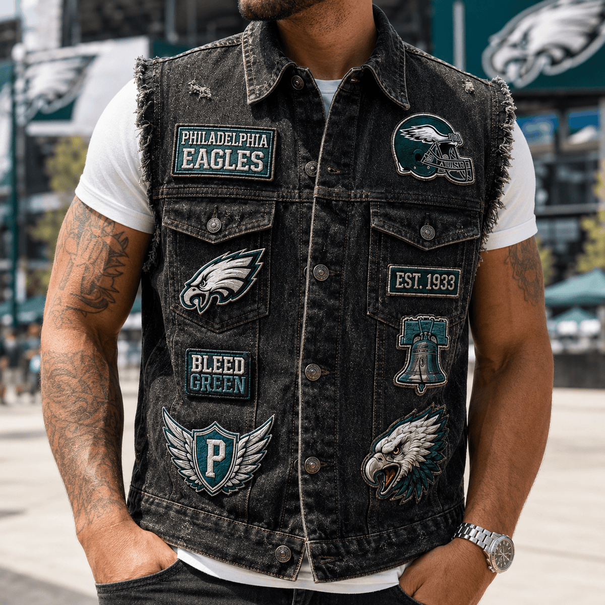 PLDE PREMIUM DENIM VEST LNTH