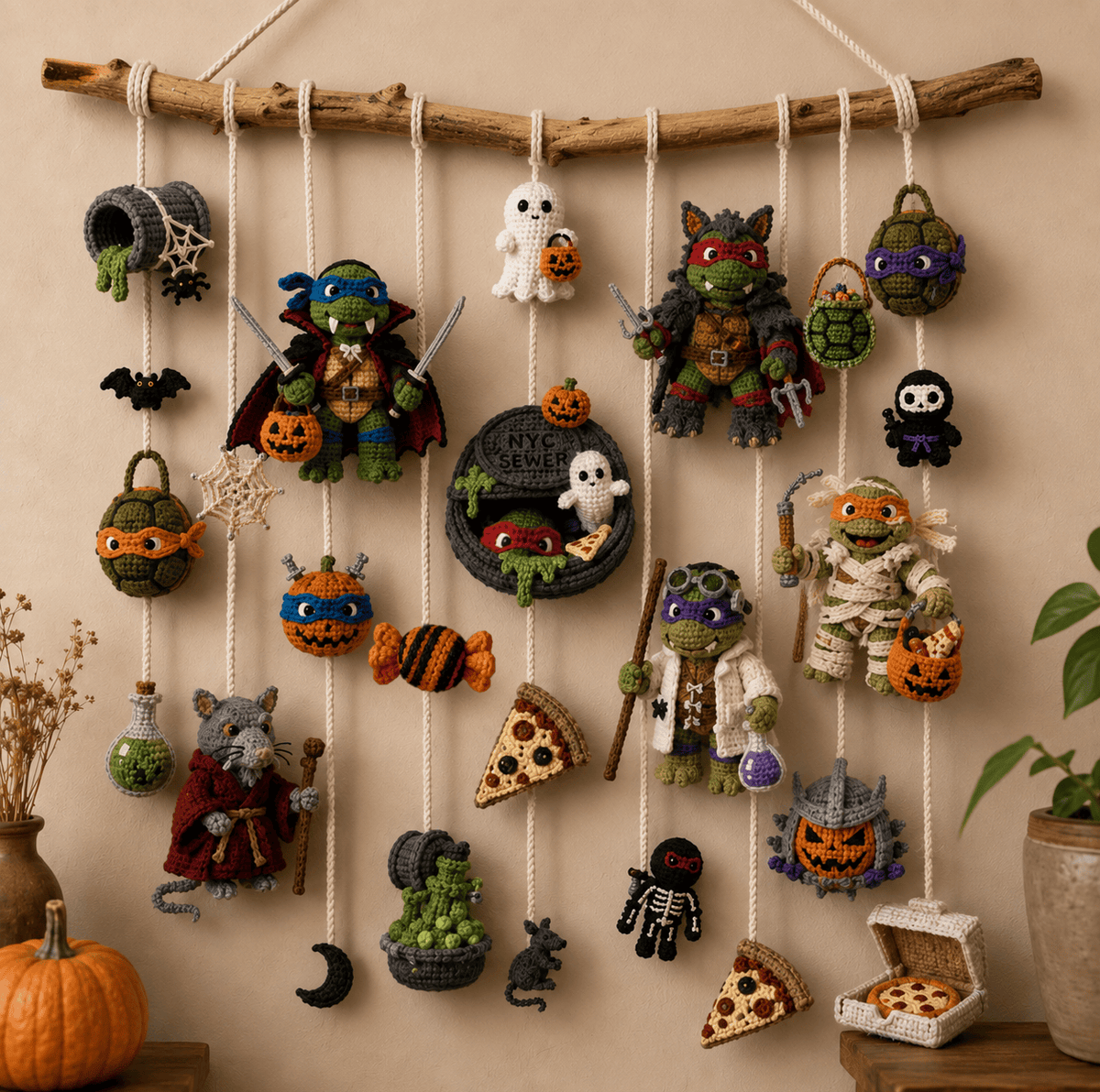 NJT Halloween Crochet Wall Hanging HTTT