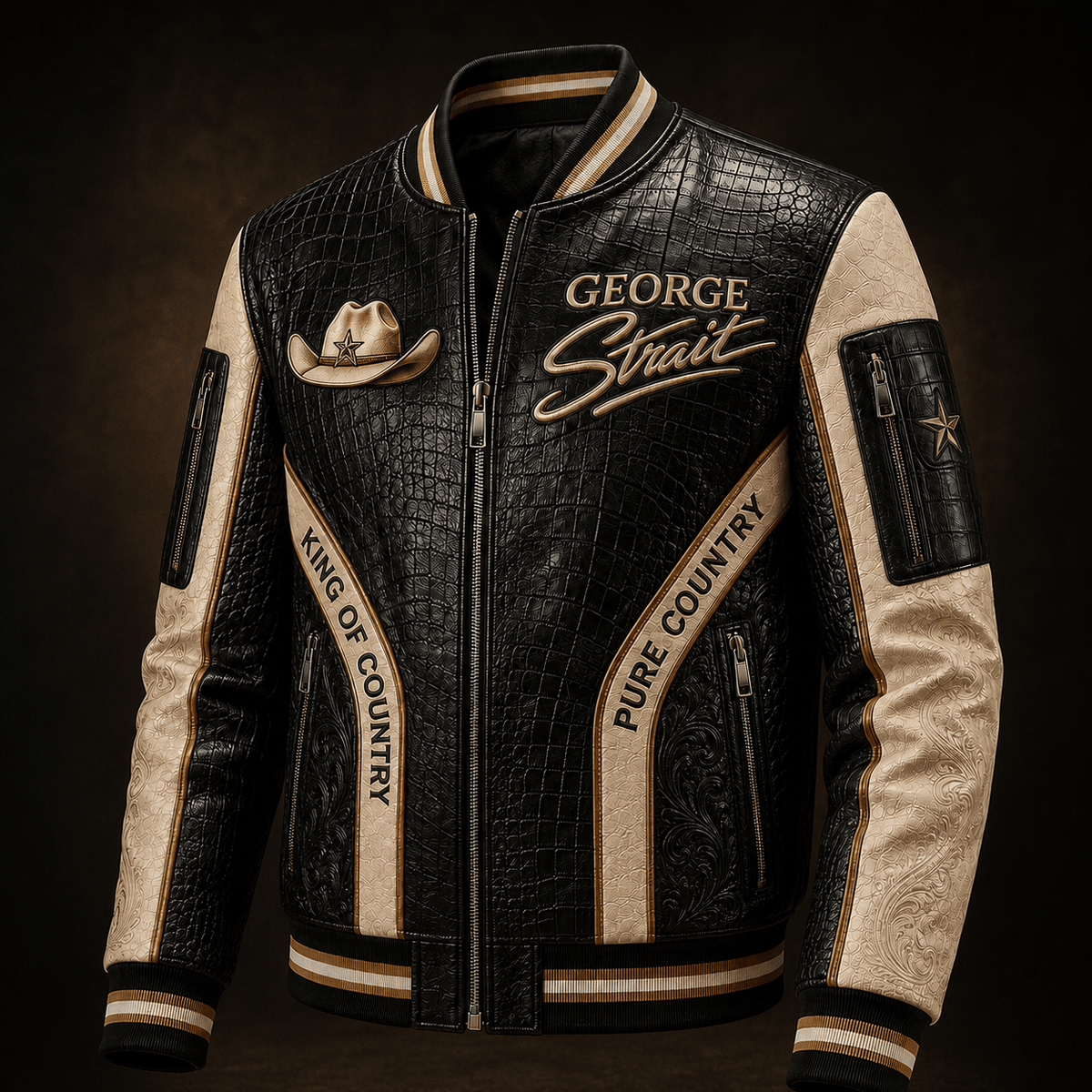 Premium GGST Leather Zipper Jacket PVNA