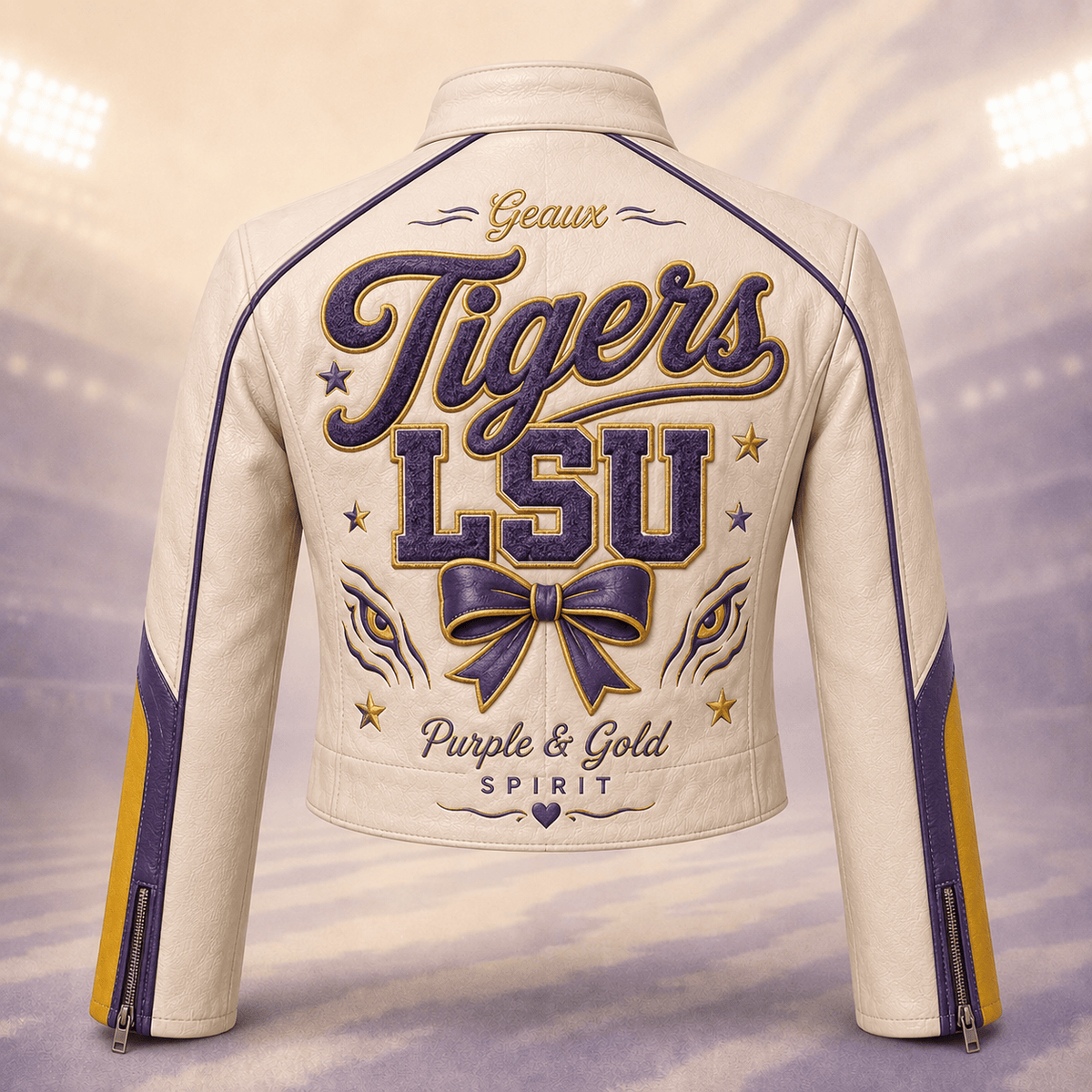 Premium LSU Cropped Leather Zipper Jacket TNSM