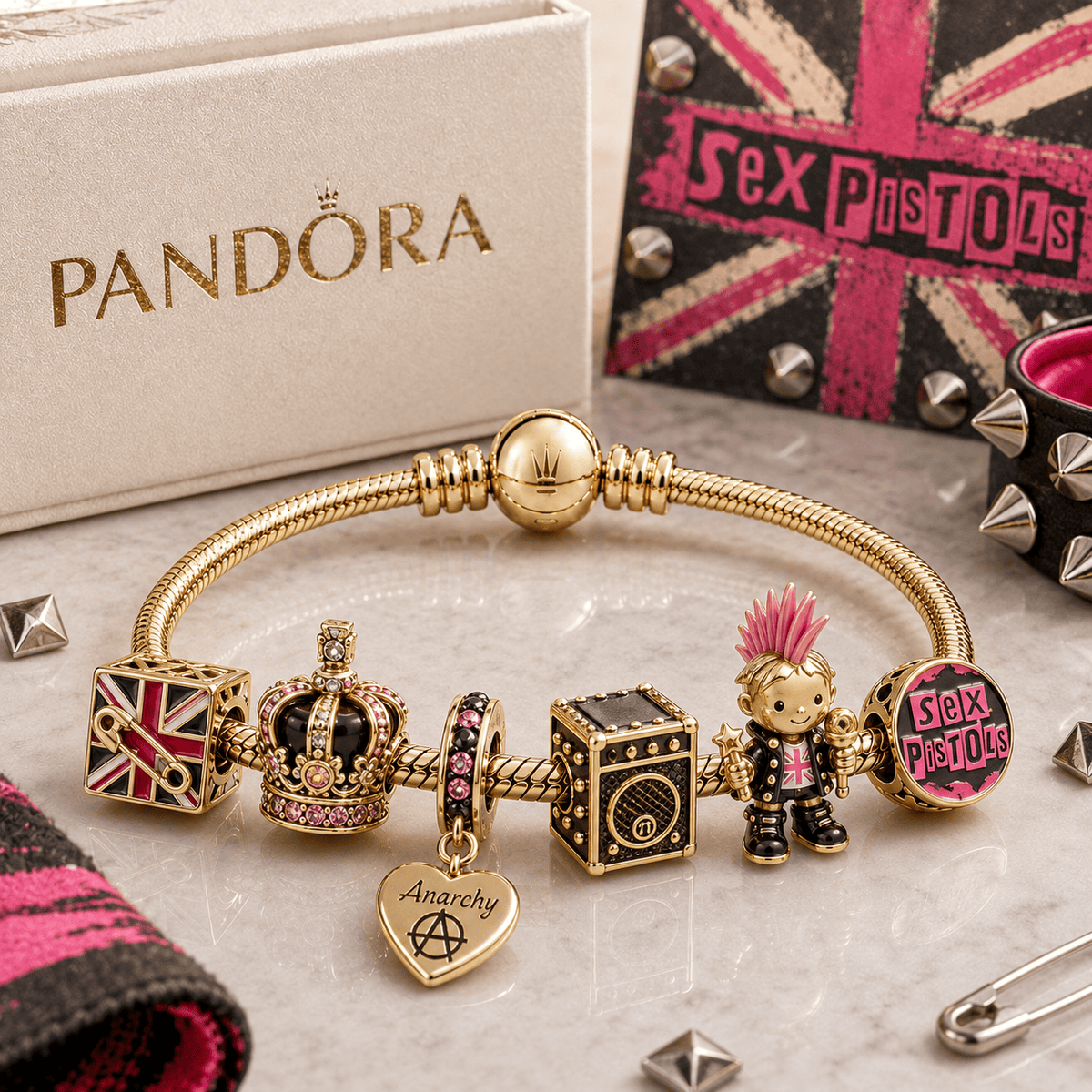 TSEP Gold Charm Bracelet Set PTT