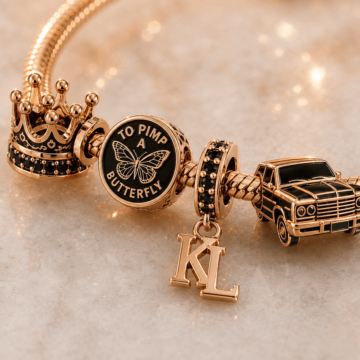 KDL Gold Charm Bracelet Set VTH