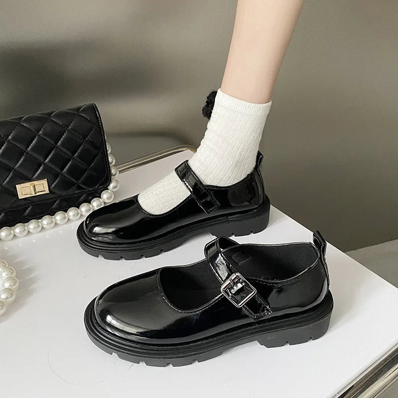 Sizes 35-44 New Women Black Lolita Shoes Casual Platform Shoes Mary Janes Shoes for Women Vintage Student Heels Zapatos De Mujer