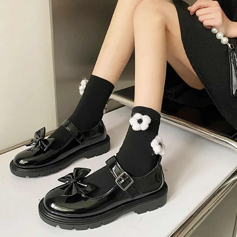 Sizes 35-44 New Women Black Lolita Shoes Casual Platform Shoes Mary Janes Shoes for Women Vintage Student Heels Zapatos De Mujer